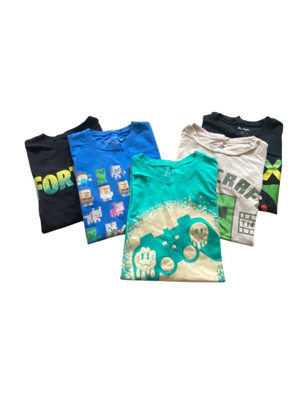 Boys Bundle of 5 Tee Shirts Size L Gamer Minecraft XBox Fortnite Back To School